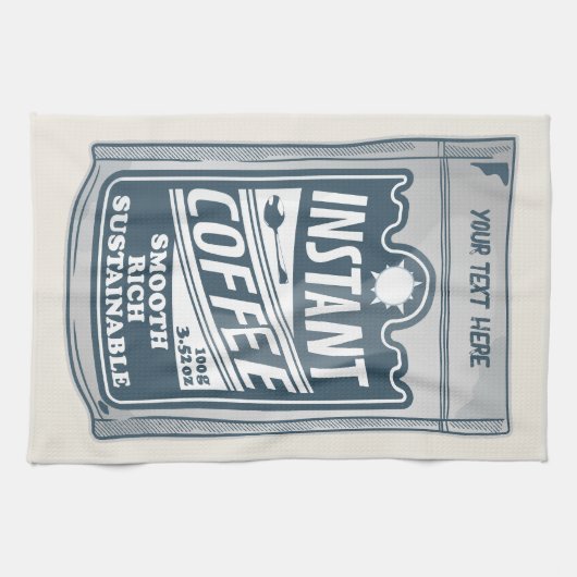 Instant-Kaffee-Pop-Kunstdarstellung Geschirrtuch (Horizontal)