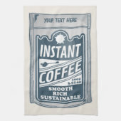 Instant-Kaffee-Pop-Kunstdarstellung Geschirrtuch (Vertikal)