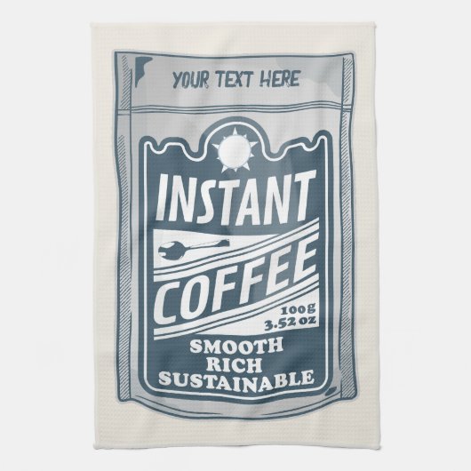 Instant-Kaffee-Pop-Kunstdarstellung Geschirrtuch (Vertikal)