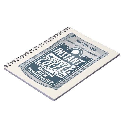 Instant-Kaffee-Pop-Kunstdarstellung Notizblock (Linke Seite)