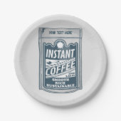 Instant-Kaffee-Pop-Kunstdarstellung Pappteller (Vorderseite)