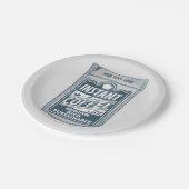 Instant-Kaffee-Pop-Kunstdarstellung Pappteller (Schrägansicht)