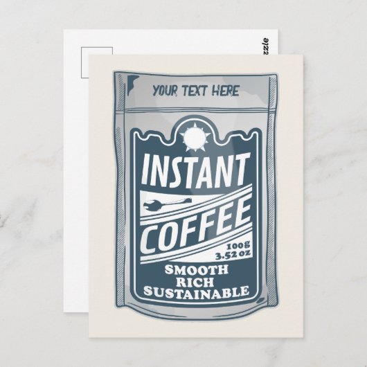 Instant-Kaffee-Pop-Kunstdarstellung Postkarte (Vorne/Hinten)