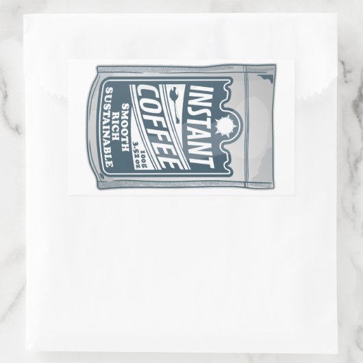 Instant-Kaffee-Pop-Kunstdarstellung Rechteckiger Aufkleber (Tasche)