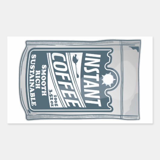 Instant-Kaffee-Pop-Kunstdarstellung Rechteckiger Aufkleber (Vorderseite)