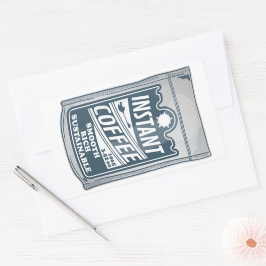Instant-Kaffee-Pop-Kunstdarstellung Rechteckiger Aufkleber (Umschlag)