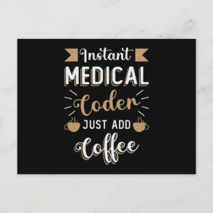 Instant Medical Coder Coffee Coding ICD Coder Postkarte