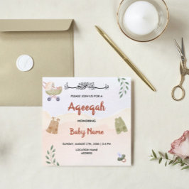 Instant Modern Boho Aqeeqah Aqiqah Invite Card Einladung