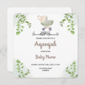 Instant Modern Chic Aqeeqah Aqiqah Invite Card Einladung (Vorne/Hinten)