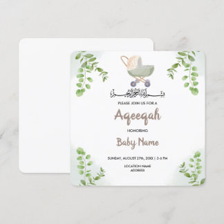 Instant Modern Chic Aqeeqah Aqiqah Invite Card Einladung