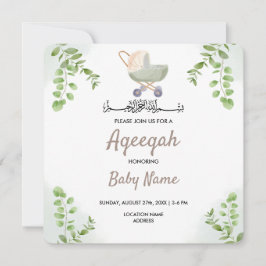 Instant Modern Chic Aqeeqah Aqiqah Invite Card Einladung
