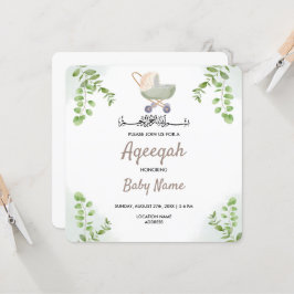 Instant Modern Chic Aqeeqah Aqiqah Invite Card Einladung