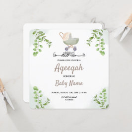 Instant Moderne Chic Aqeeqah Aqiqah Einladungskart Einladung