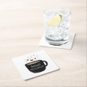 Instant Motivation – Cute Kawaii Coffee Cup Rechteckiger Pappuntersetzer (Vor Ort)