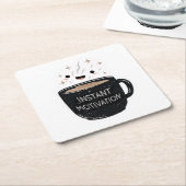 Instant Motivation – Cute Kawaii Coffee Cup Rechteckiger Pappuntersetzer (angewinkelt)