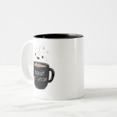 Instant Motivation – Cute Kawaii Coffee Cup Zweifarbige Tasse (Vorderseite Links)
