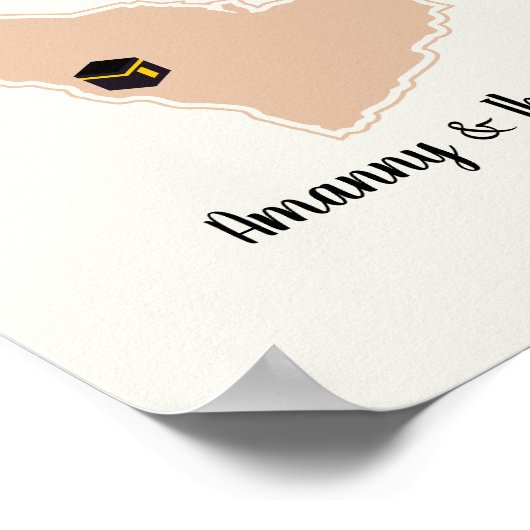 Instant Personalisiert Hajj oder Umrah Mubarak isl Poster (Ecke)