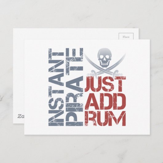 Instant Pirate einfach Rum hinzufügen Postkarte (Vorne/Hinten)