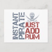 Instant Pirate einfach Rum hinzufügen Postkarte (Vorderseite)