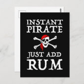 Instant Pirate - Fügen Sie einfach Rum hinzu Postkarte (Vorne/Hinten)