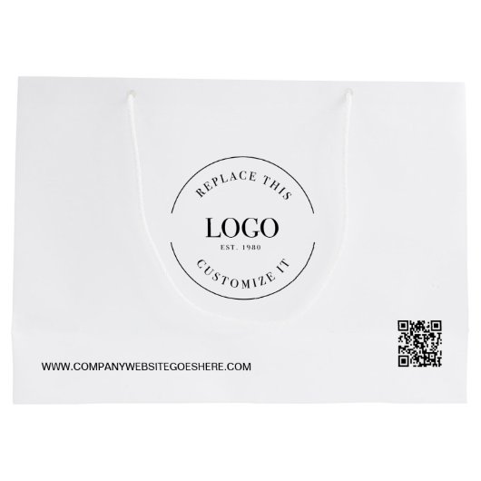 Instant QR-Code Benutzerdefiniertes Firmenlogo Wer Große Geschenktüte (Rückseite)
