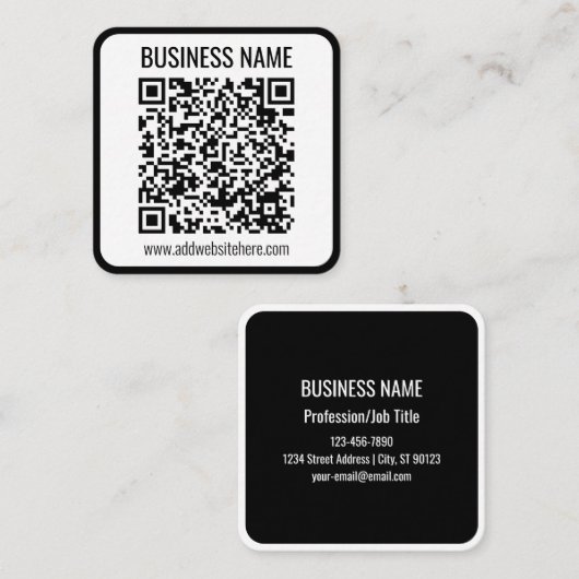 Instant QR Code (geben Sie Ihre Website-URL ein, u Quadratische Visitenkarte (Vorne/Hinten)