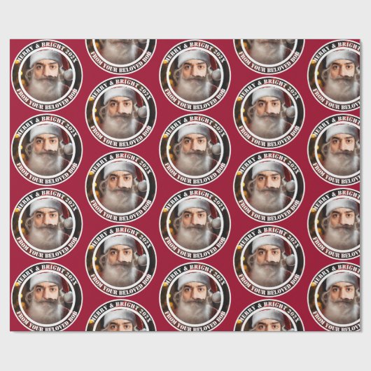 Instant Santa! Fügen Sie einfach Ihr Gesicht hinzu Geschenkpapier (Flach)