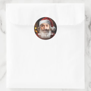 Instant Santa! Fügen Sie einfach Ihr Gesicht hinzu Runder Aufkleber