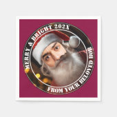 Instant Santa! Fügen Sie einfach Ihr Gesicht hinzu Serviette (Vorderseite)