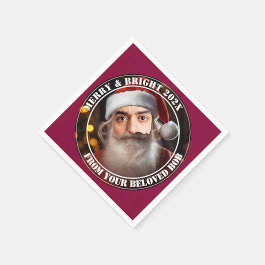 Instant Santa! Fügen Sie einfach Ihr Gesicht hinzu Serviette (Ecke)