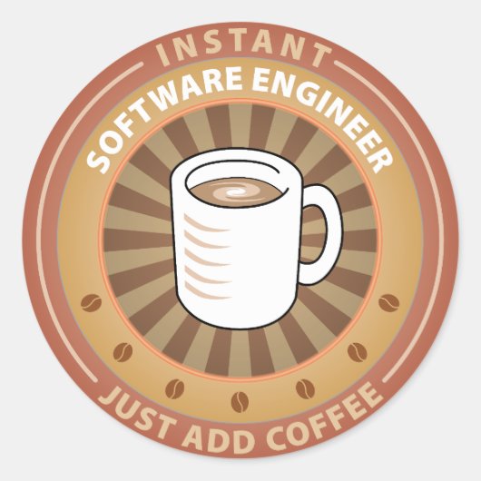 Instant Software Engineer Runder Aufkleber (Vorderseite)