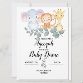 Instant Woodland Aqeeqah Aqiqah Invite Card Einladung