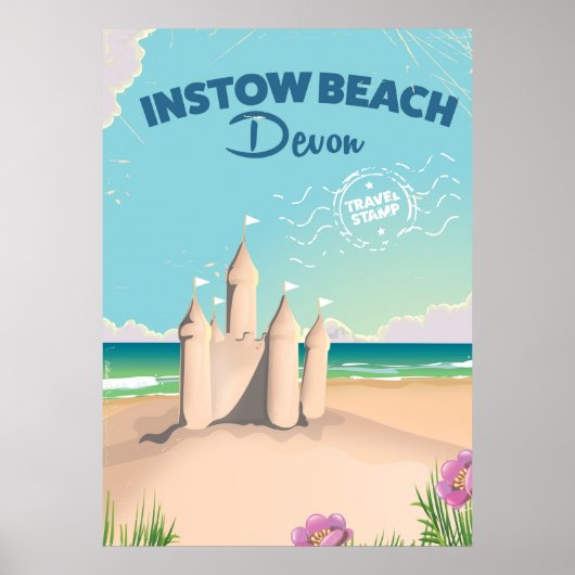 Instow Beach Devon Vintage Reiseposter Poster (Vorne)