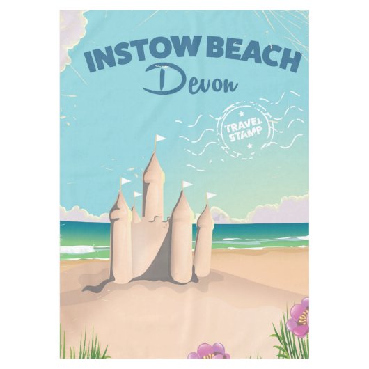 Instow Beach Devon Vintage Reiseposter Tischdecke (Vorderseite)