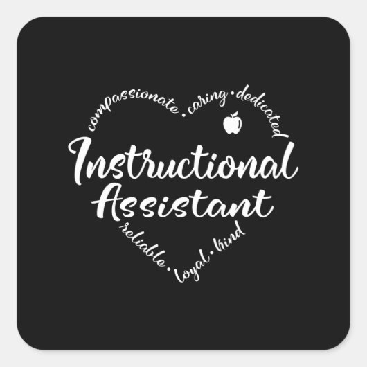 Instructional Assistant or Coach Quadratischer Aufkleber (Vorderseite)
