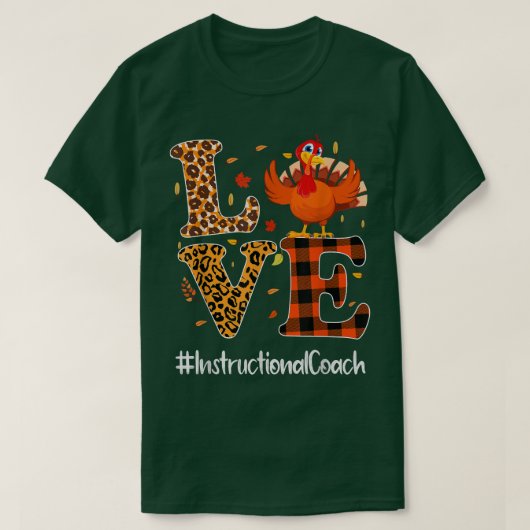 Instructional Coach Life Liebe Erntedank Leopard T-Shirt (Design vorne)