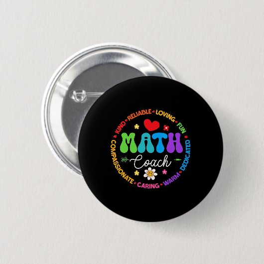 Instructional Math Coach Crew Back To School Match Button (Vorne & Hinten)