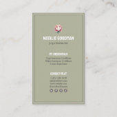 instructor yoga pilates flor de loto rosa verde visitenkarte (Rückseite)