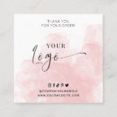 Instruktionen zur Tumbler-Pflege Feminine Pink Was Quadratische Visitenkarte (Rückseite)