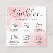 Instruktionen zur Tumbler-Pflege Feminine Pink Was Quadratische Visitenkarte (Vorderseite)