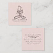 Instruktor für Medizin Lotus Pose Rosa Quadratische Visitenkarte (Vorne/Hinten)
