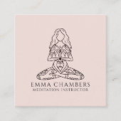 Instruktor für Medizin Lotus Pose Rosa Quadratische Visitenkarte (Vorderseite)