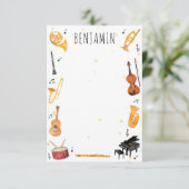 Instrument and Music Vielen Dank Notizbuch Station Dankeskarte (Stehend Vorderseite)