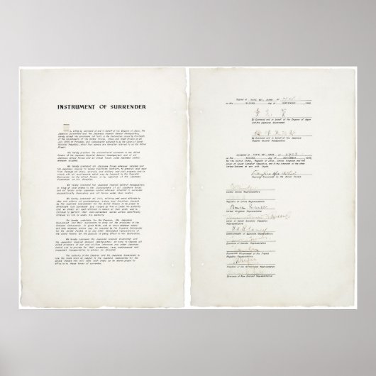 Instrument der Kapitulation für Japan im Zweiten W Poster (Vorne)