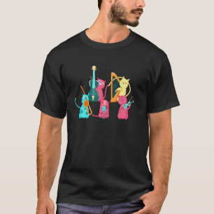 Instrument spielende Katzen Musiker Lustiges Tier T-Shirt