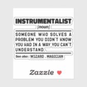 Instrumentalist Noun Instrument Instructor Funny Aufkleber (Blatt)