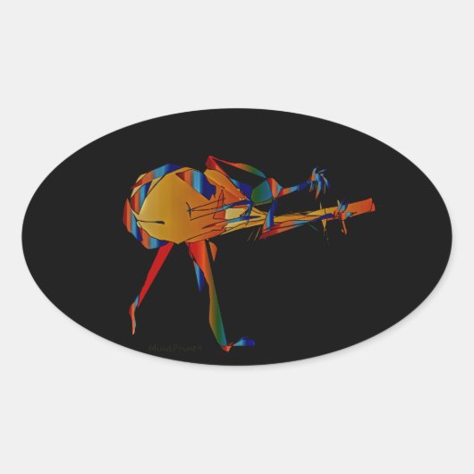 Instrumentalist Ovaler Aufkleber (Vorderseite)