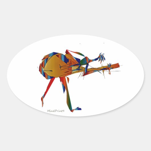 Instrumentalist Ovaler Aufkleber (Vorderseite)