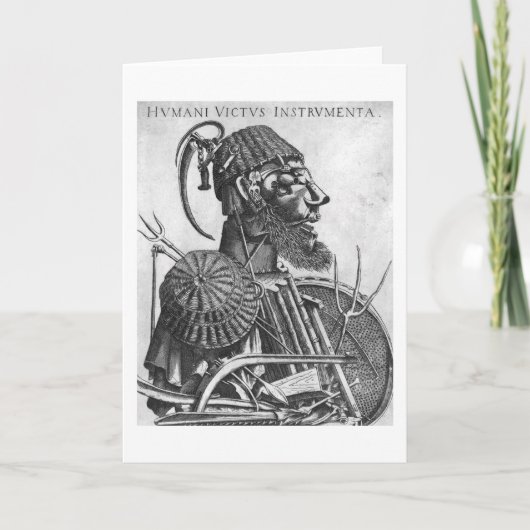 Instrumente der menschlichen Trägheit, Arcimboldo Karte (Vorderseite)