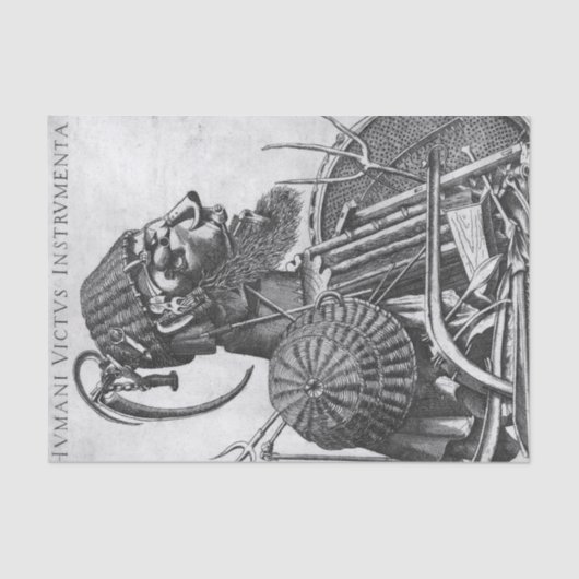 Instrumente der menschlichen Trägheit, Arcimboldo Seidenpapier (Vorderseite)